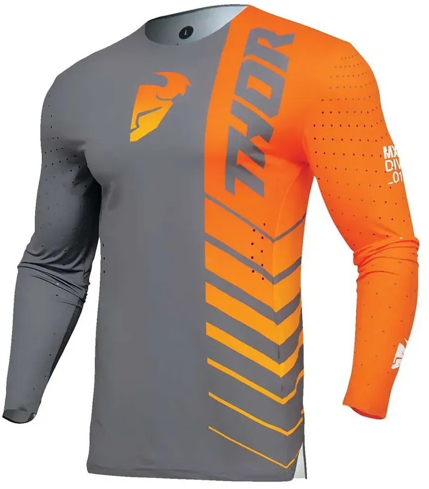 Thor Prime Analog Langarm-trikot - Charcoal / Orange - XL