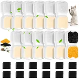 Teokantz 12 Stück Filter Katzenbrunnen für Giotohun ‎S11, ‎S11-pro, ‎S11-plus, ‎S11-pluspro (Modell) 2,2L und 3,2L Trinkbrunnen für Katzen, 12 Filter Trinkbrunnen Katzen und 12 Schwämme für Pumpe