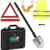 Hillvert - Survival-Spaten Multifunktion-schaufel mit Messer, Glasbrecher, und mehr