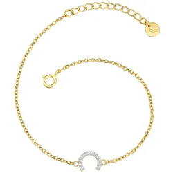Glanzstücke München Armband Buchstabe R Sterling Silber Zirkonia in Gelbgold C Damen 