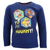 PAW PATROL Langarmshirt Paw Patrol Chase Ruble Marshall Jungen Kinder Shirt blau 122