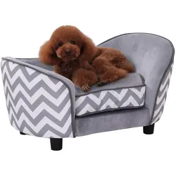 PawHut Haustiersofa Holz, Schaumstoff, PVC