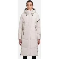 khujo Damen Wintermantel Warmer Steppmantel extra lang mit zahlreichen Taschen und großer Kapuze Sonje6-YM Cotton Cream Gr. M (38), beige Material: 100% Polyester, Futter: 100% Nylon, Wattierung: 100% Polyester, Basic, weit ca.