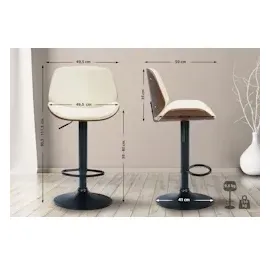 CLP 2er Set Barhocker Nova I Kunstleder-Bezug I Höhenverstellbarer Barstuhl