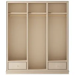 Casa Padrino Luxus Kleiderschrank Beige 200 x 60 x H. 230 cm - Offener Schlafzimmer Schrank - Schlafzimmer Möbel - Hotel Möbel - Schlafzimmer Einrichtung - Luxus Möbel - Luxus Einrichtung
