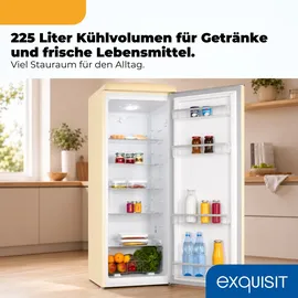 Exquisit Retro Vollraumkühlschrank RKS325-V-H-160C (225 l, 1465 mm hoch, Magnolienweiss)