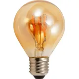 McShine LED Filament Tropfenlampe McShine Retro E27, 2W, LED Lampe goldenes Glas