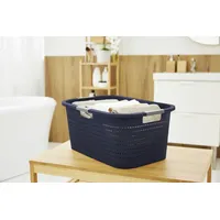 Rotho Wäschekorb Country, 40 L midnight blau