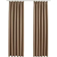 vidaXL Verdunkelungsvorhänge mit Haken 2 Stk. Taupe 140x225cm