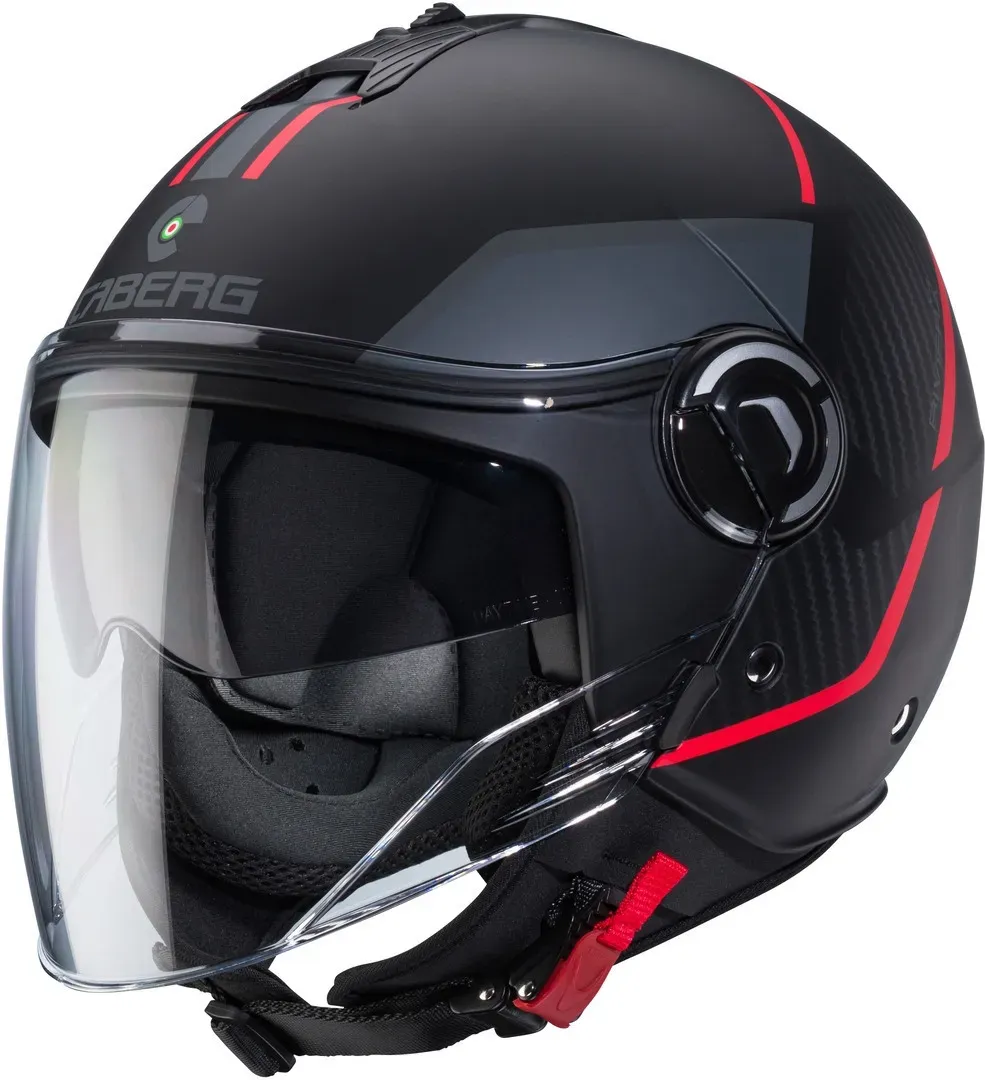 Caberg Riviera V4 X Geo Jethelm, schwarz-rot, Größe XS für Männer