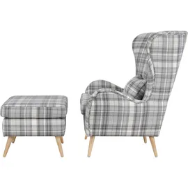 Home Affaire Polstergarnitur Charles Polyester 78 x 118 x 152 cm Grau