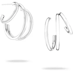 Paar Creolen ECHTZEIT "Schmuck Geschenk Edelstahl Ohrringe Modern Lines", silber (silberfarben), Ohrringe, Damen, Edelstahl