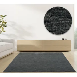 rug and roll Webteppich, Dunkelgrau, Textil, Uni, Rechteckig, 170x240 cm, für Fußbodenheizung geeignet, Teppiche & Böden, Teppiche, Naturteppiche