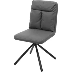 Mendler Esszimmerstuhl HWC-G58, Küchenstuhl Stuhl, drehbar Auto-Position Textil/Stoff ~ grau