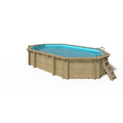 OKU Holzpool EMOTION-FUN Oval, Optionales Zubehör: ohne Zubehör, Maße Holzpool: 4.86 x 3.36 m