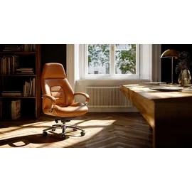 KADIMA DESIGN Chefsessel Echtleder Caramel