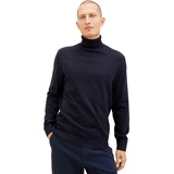 TOM TAILOR Herren 1038202 Basic Rollkragen-Pullover aus Baumwolle, 13160-Knitted Navy Melange, S