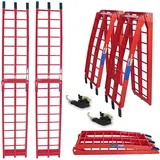 180 cm 680 kg klappbar Aluminium geriffelt rot 2 St.
