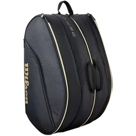 Wilson Defy V1 Padel-Tasche, Mit Thermoguard-Schutz für sechs Padel-Schläger, Kombiniert Komfort, Praktikabilität & Vielseitigkeit, Farbe: Schwarz/Gold