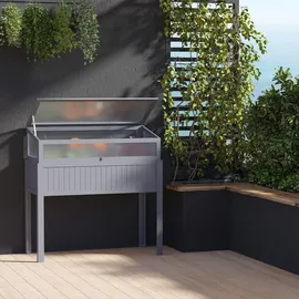 Outsunny Hochbeet Holz 120 x 54 x 122 cm Grau