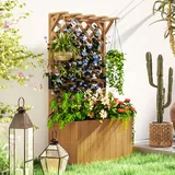 Outsunny Hochbeet Pflanzkasten mit Rankgitter 64 x 33 cm Holz