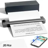 Phomemo Q302 Thermodrucker A4, Mobiler Drucker Für Unterwegs, Tragbarer Drucker