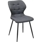 Livetastic Stuhl, Dunkelgrau, Holz, Metall, Textil, Pappel, Sperrholz, konisch, 47x82x59 cm, Esszimmer, Stühle, Esszimmerstühle, Vierfußstühle