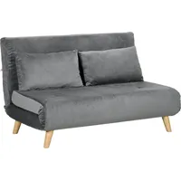 HOMCOM Schlafsofa 2-Sitzer mit Bettfunktion, klappbares Sofa mit verstellbarer Rückenlehne, graue Samtoptik, 130 x 78 x 79cm für Wohnzimmer   Aosom.de