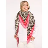 Zwillingsherz "Micha", Damen, pink, Baumwollmischung, Modetücher, Mode Tuch, Leomuster mit Herzen und Schrift, vielseitig tragbar
