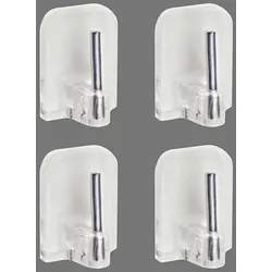 Gardinenstangenhalter GOOD LIFE "Emi" Gr. 1, transparent, B:1,8cm H:2,4cm, Gardinenstangenhalterungen, Klebehalter, für Vitragen-Stangen