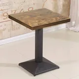 OHMG Quadratischer Esstisch, industrieller Retro, Bistrotische für 4 Personen, Küchentische aus Holz mit Eisenbeinen, quadratisch, industriell, 60 x 60 x 75 cm (B)