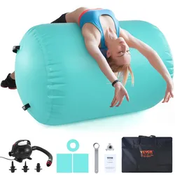 VEVOR Aufblasbare Gymnastikmatte Turnmatte 80 x 132,5 cm, Air Matte Airtrack Fitness Matte Pumpe Tumbling Matten, Multifunktionale Tumbling-Matte Heimgebrauch / Fitnessstudio / Yoga / Cheerleading
