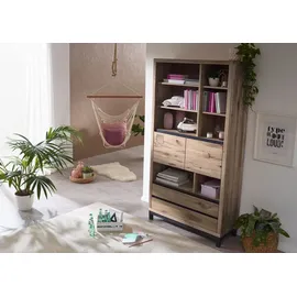 Massivmoebel24 Bücherregal 100 x 40 x 200 cm Bianco geölt