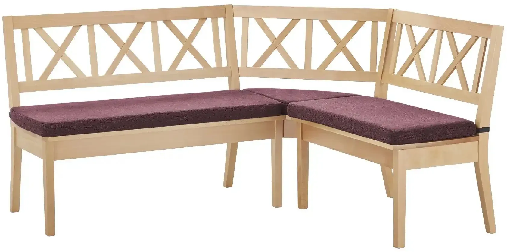 Woodford Eckbank massiv Olivia , rot , Maße (cm): H: 90