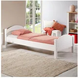 Idimex Massivholzbett FLIMS, Massivholzbett Bettgestell Landhausbett Doppelbett Einzelbett Kiefer weiß 108 cm x 201 cm x 71 cm