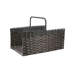 Kaminkorb mit Henkel   , braun , Kunststoff,Metall , Maße (cm): B: 44 H: 30 T: 30.0