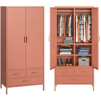 Skølm Kleiderschrank Atria (Metall Kleiderschrank) Doppeltür mit 3 Schubladen,