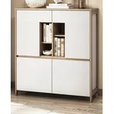 furn.design Highboard 111 x 125 cm Weiß / Eiche