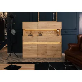 MASSIVMOEBEL24.DE Highboard 163 x 43,5 x 152 cm Beige