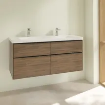 Villeroy & Boch Waschbeckenunterschrank 4 Auszüge 127,2 x 57,9 x 47,8 cm Arizona Oak/Volcano Black