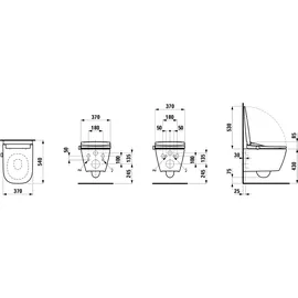 Laufen Cleanet Meda Wand-WC mit WC-Sitz Weiß