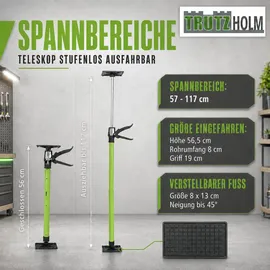 Trutzholm 3x Türspanner Zargenspanner 57 - 117 cm Klicksystem Teleskopstütze Einhandstütze