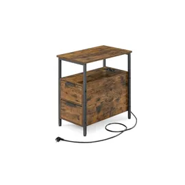 Möbel Kraft Beistelltisch Braun lackiert 35 x 61 x 35 cm