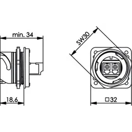 Telegärtner STX V1 Flanschset 100007576