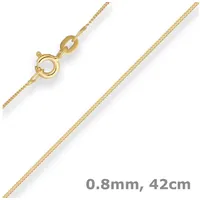 Schmuck Krone Goldkette 0,8mm Panzerkette aus 585 Gelbgold 42cm mit Zwischenöse, Gold 585 goldfarben