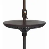 Gardenson Gartentisch, Schwarz, Kunststoff, rund, rund, 18x58.2x58.2 cm, regenabweisend, Schirmloch, UV-beständig, wetterbeständig, platzsparend, Gartenmöbel, Gartentische, Gartentische