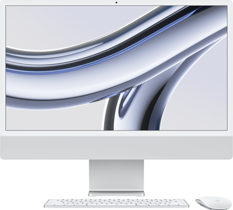 Apple iMac 24" (2023) M3 (8 Core CPU / 10 Core GPU) 16GB/256GB Silber QWERTZ