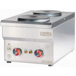 Romux® Professioneller Elektroherd 2 Kochplatten 30x50 cm Tischgerät Vertikalem aus Edelstahl mit Temperaturregler | Elektrische Kochplatte