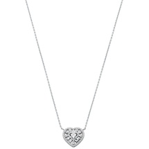 Michael Kors Kette KORS LOVE MKC1689CZ040 - Tapered Baguette Heart Pendant Necklace - Gr. unisize - in Silber - für Damen