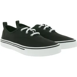 SPERRY Crest CVO Canvas Damen Freizeit-Sneaker mit Memory-Foam Sohle Alltags-Schuhe Schnür-Schuhe STS85872 Schwarz/Weiß - 37